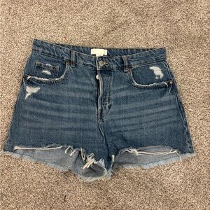 H&M Blue Distressed Jean Shorts